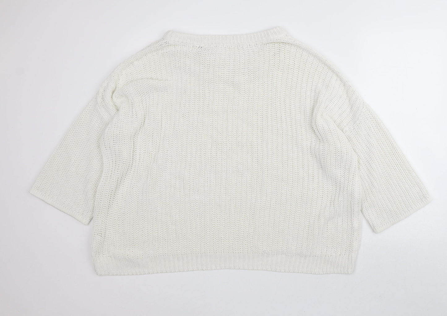 Womens UK Size M H&M White Pullover Jumper