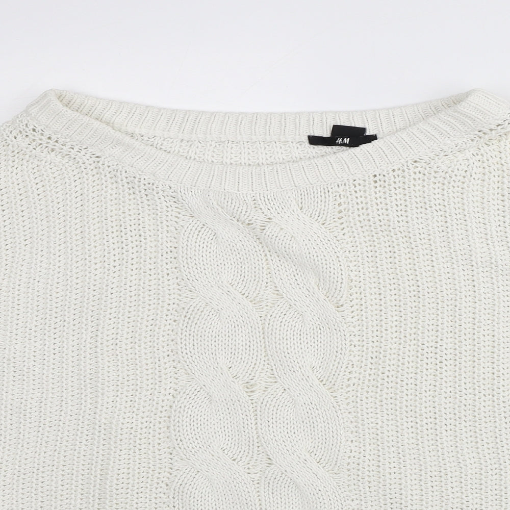 Womens UK Size M H&M White Pullover Jumper