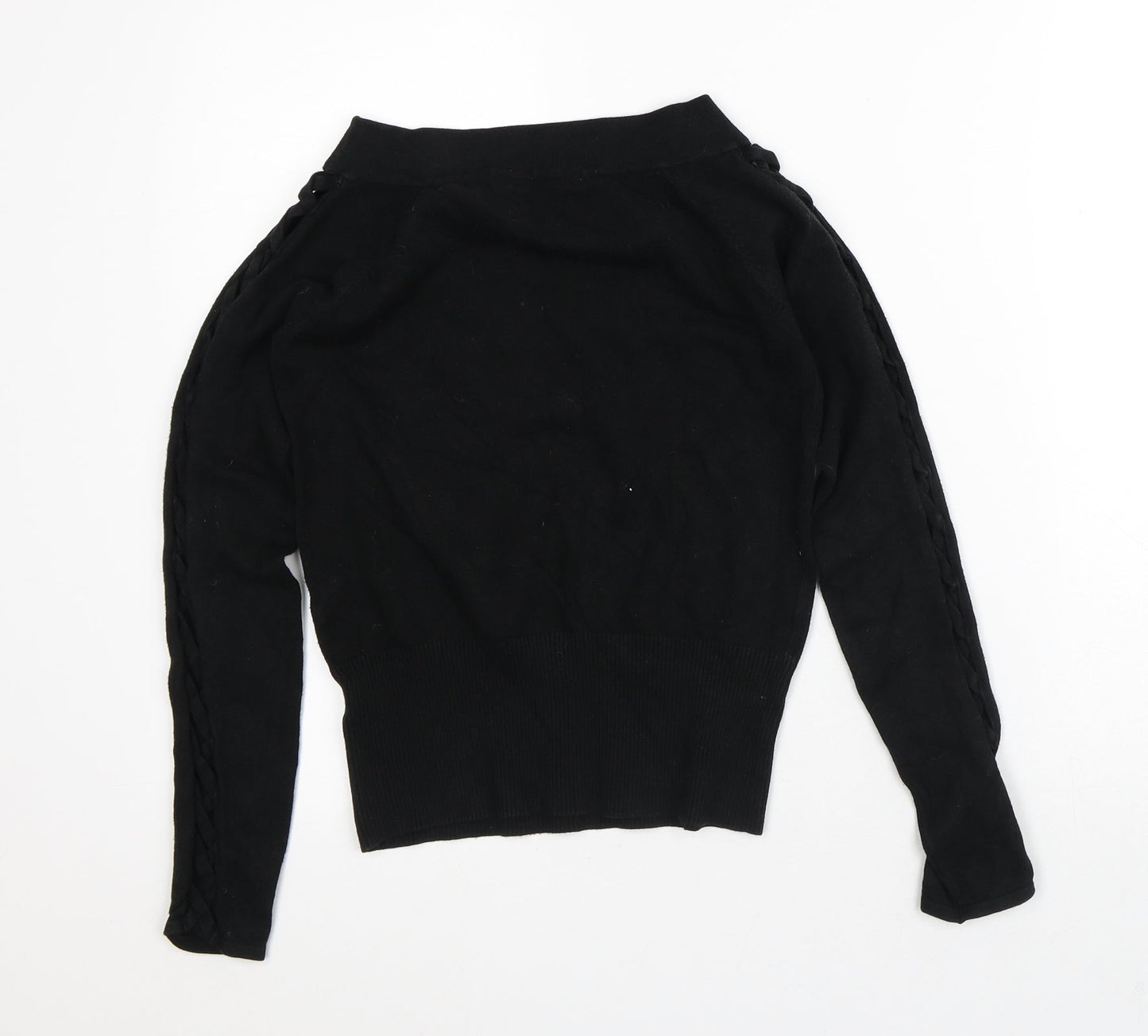 River Island Womens Black Viscose Pullover Sweatshirt Size 10