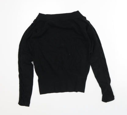 River Island Womens Black Viscose Pullover Sweatshirt Size 10