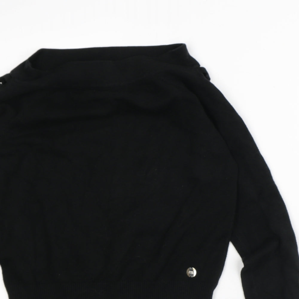 River Island Womens Black Viscose Pullover Sweatshirt Size 10