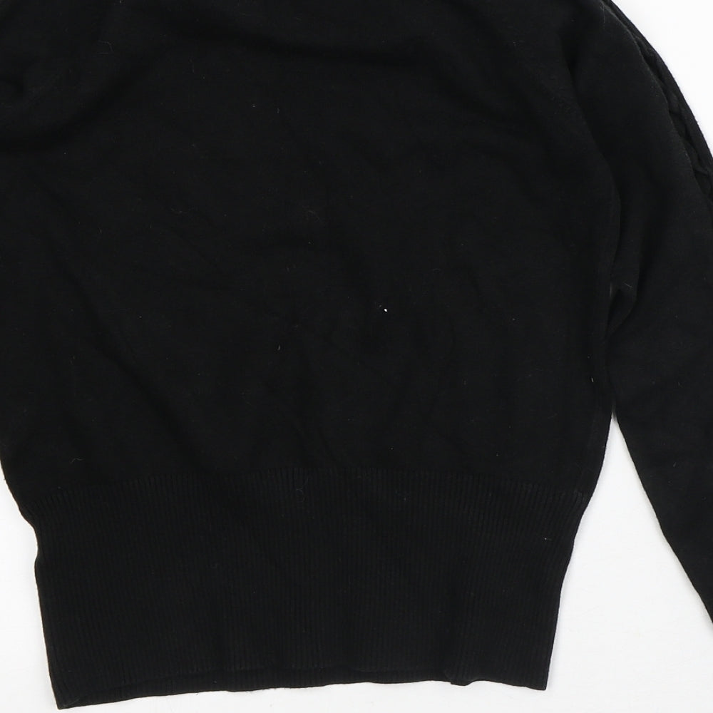 River Island Womens Black Viscose Pullover Sweatshirt Size 10