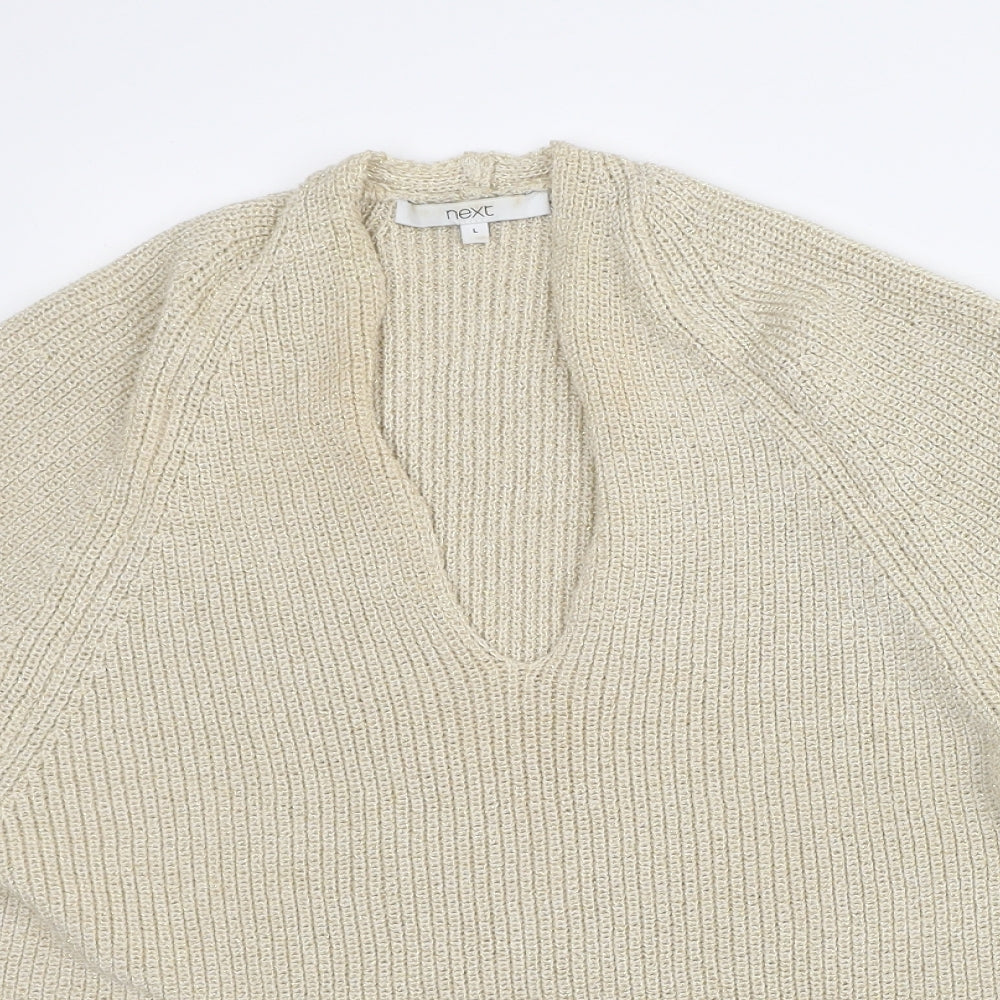 Womens UK Size L NEXT Beige Pullover Jumper