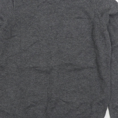 H&M Girls Grey Round Neck 100% Cotton Pullover Jumper Size 9-10 Years Pullover