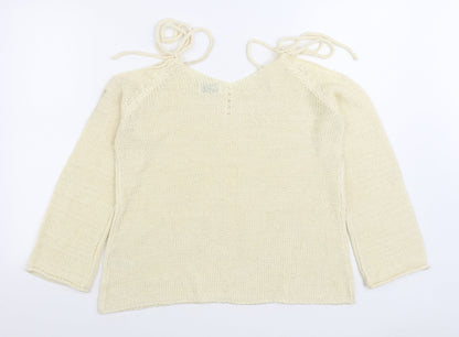 Womens UK Size M Matalan White Pullover Jumper