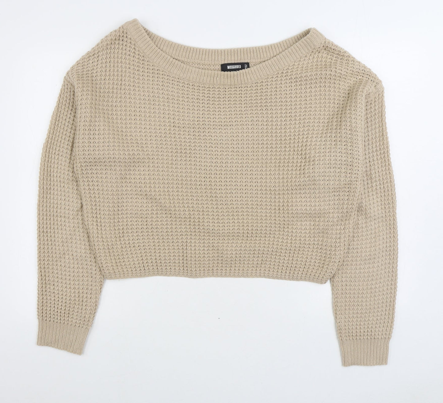 Womens UK Size 10 Missguided Beige Pullover Jumper
