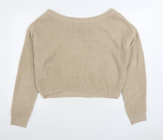 Womens UK Size 10 Missguided Beige Pullover Jumper