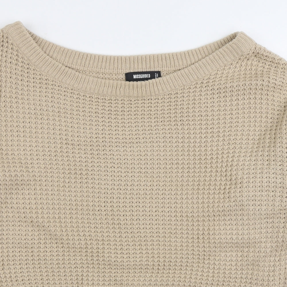 Womens UK Size 10 Missguided Beige Pullover Jumper