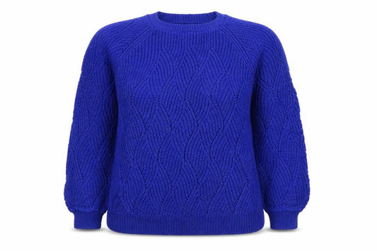 Womens UK Size 12 Cotton Traders Blue Pullover Jumper