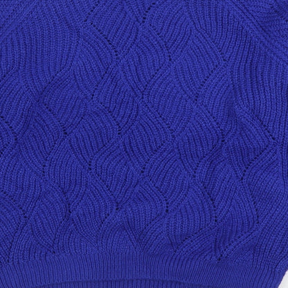 Cotton Traders Womens Blue Round Neck Acrylic Pullover Jumper Size 12
