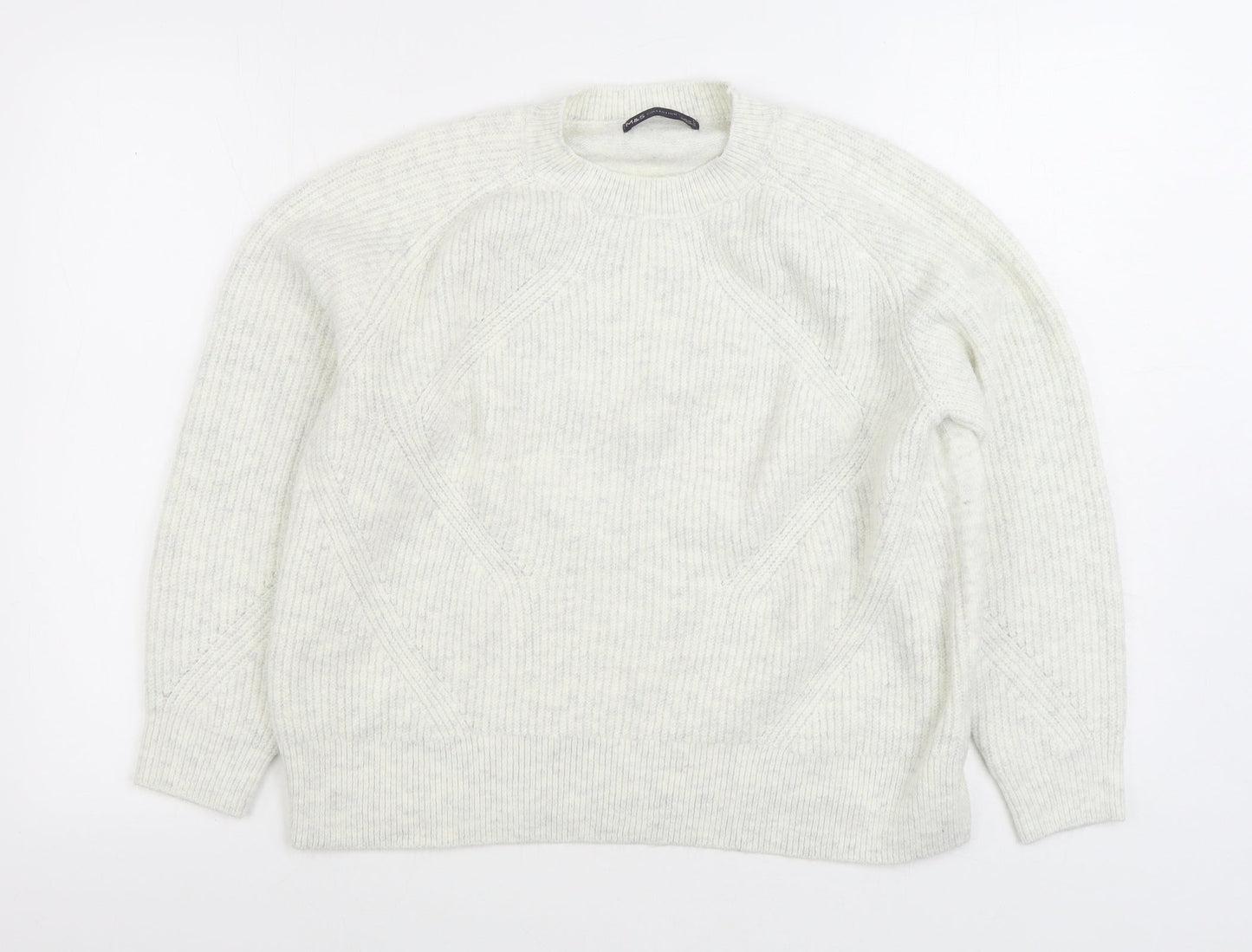 Womens UK Size L Marks and Spencer White Pullover Jumper
