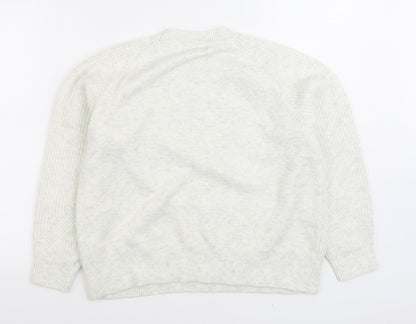 Womens UK Size L Marks and Spencer White Pullover Jumper