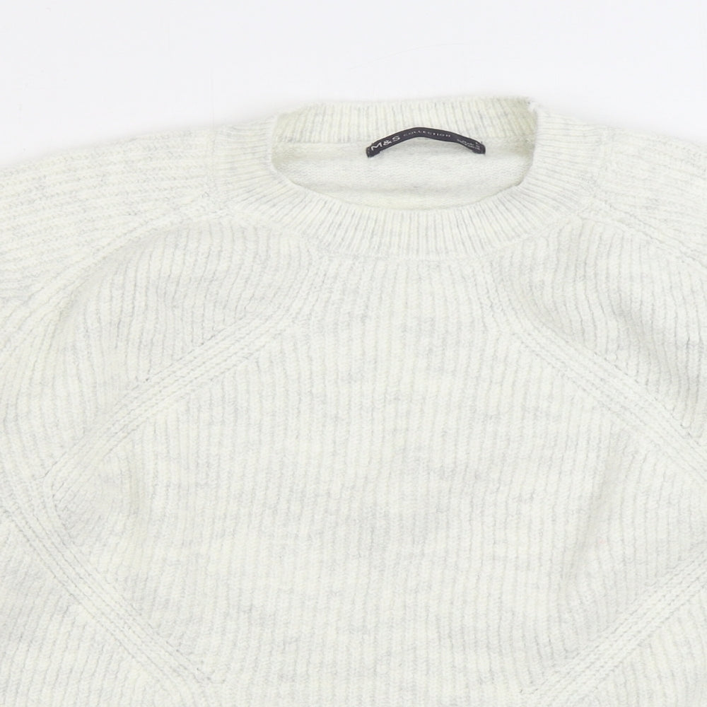 Womens UK Size L Marks and Spencer White Pullover Jumper