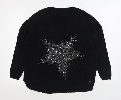 Womens UK Size S Preworn Black Pullover Jumper