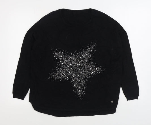 Womens UK Size S Preworn Black Pullover Jumper
