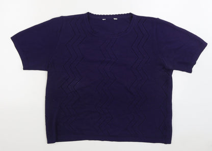 Womens UK Size 16 Preworn Blue Pullover Jumper