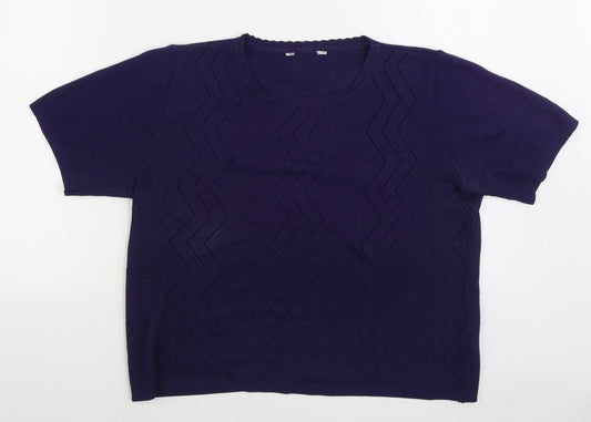 Womens UK Size 16 Preworn Blue Pullover Jumper