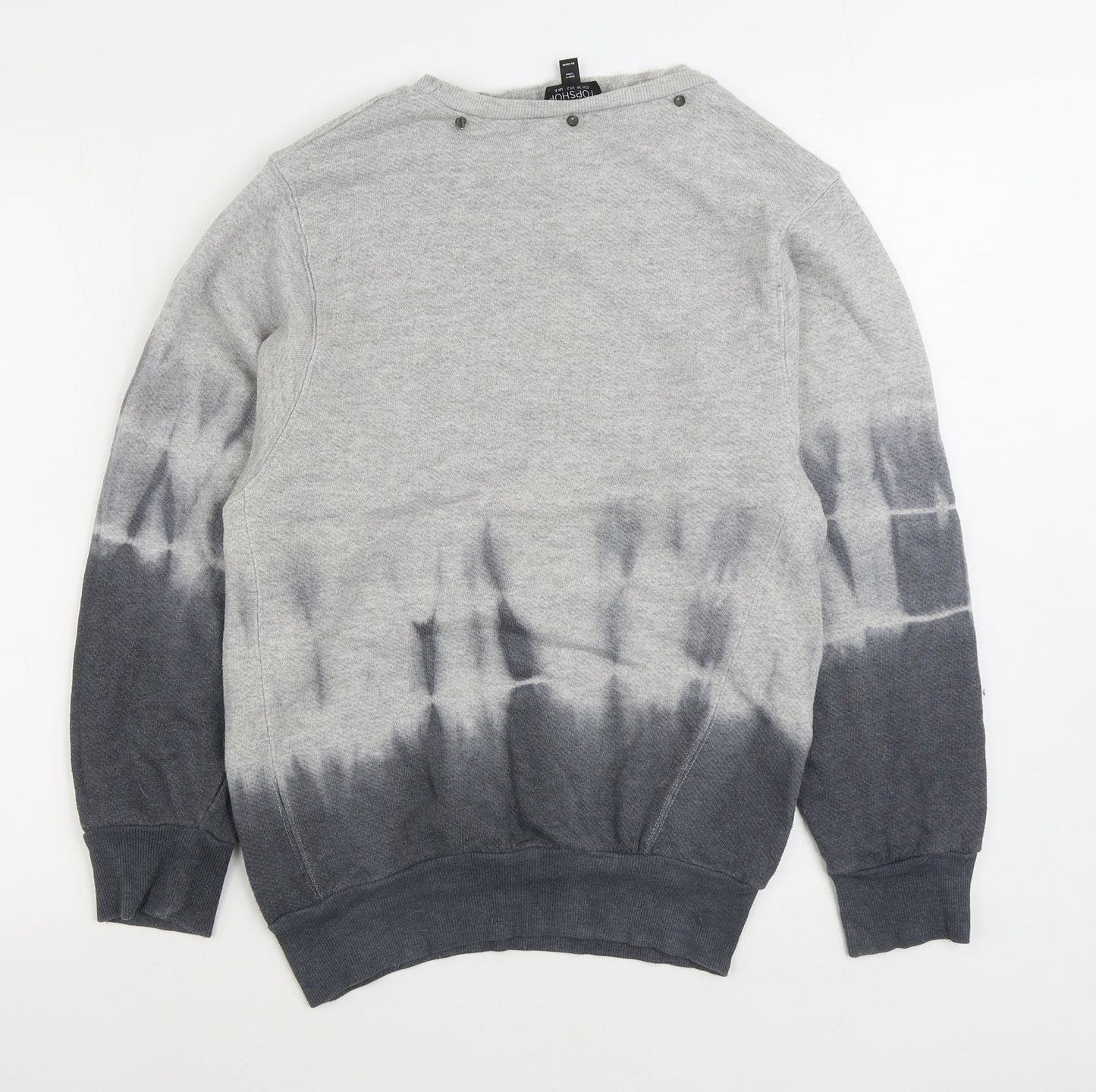 Topshop Womens Grey Cotton Pullover Sweatshirt Size 6 Pullover