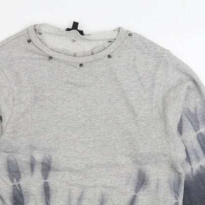 Topshop Womens Grey Cotton Pullover Sweatshirt Size 6 Pullover