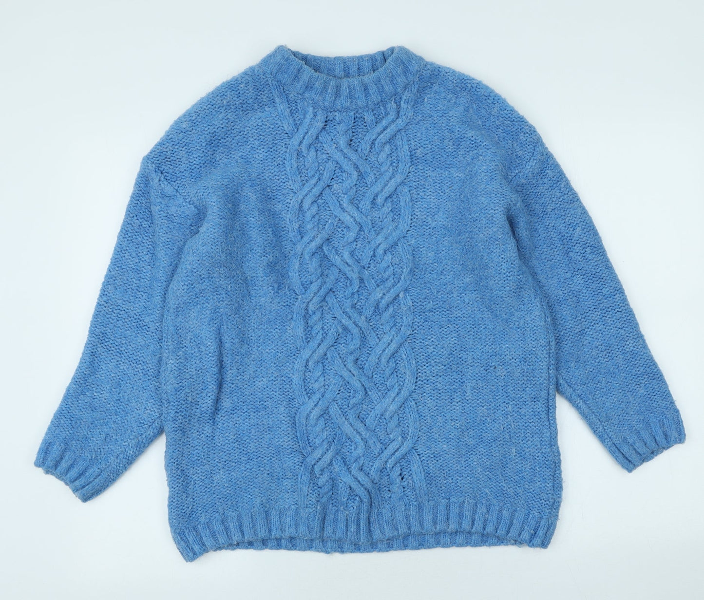 George Womens Beige Round Neck Acrylic Pullover Jumper Size S