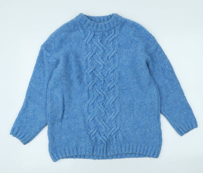 George Womens Beige Round Neck Acrylic Pullover Jumper Size S