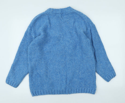 George Womens Beige Round Neck Acrylic Pullover Jumper Size S