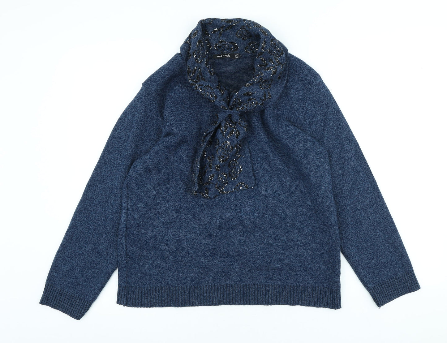 Womens UK Size XL Mia Moda Blue Pullover Jumper