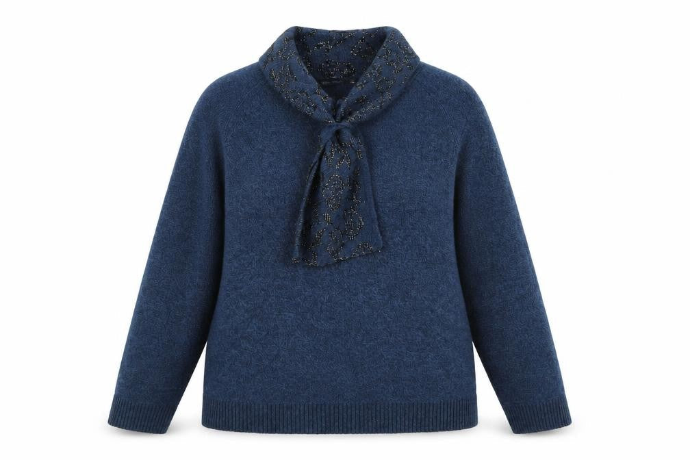 Womens UK Size XL Mia Moda Blue Pullover Jumper