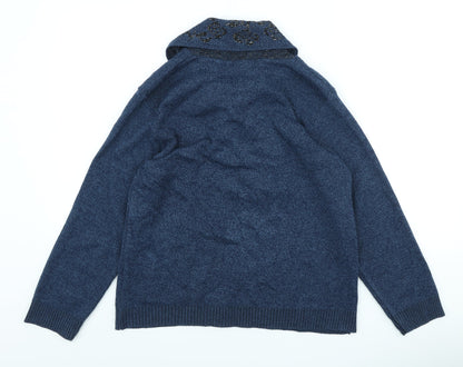 Womens UK Size XL Mia Moda Blue Pullover Jumper