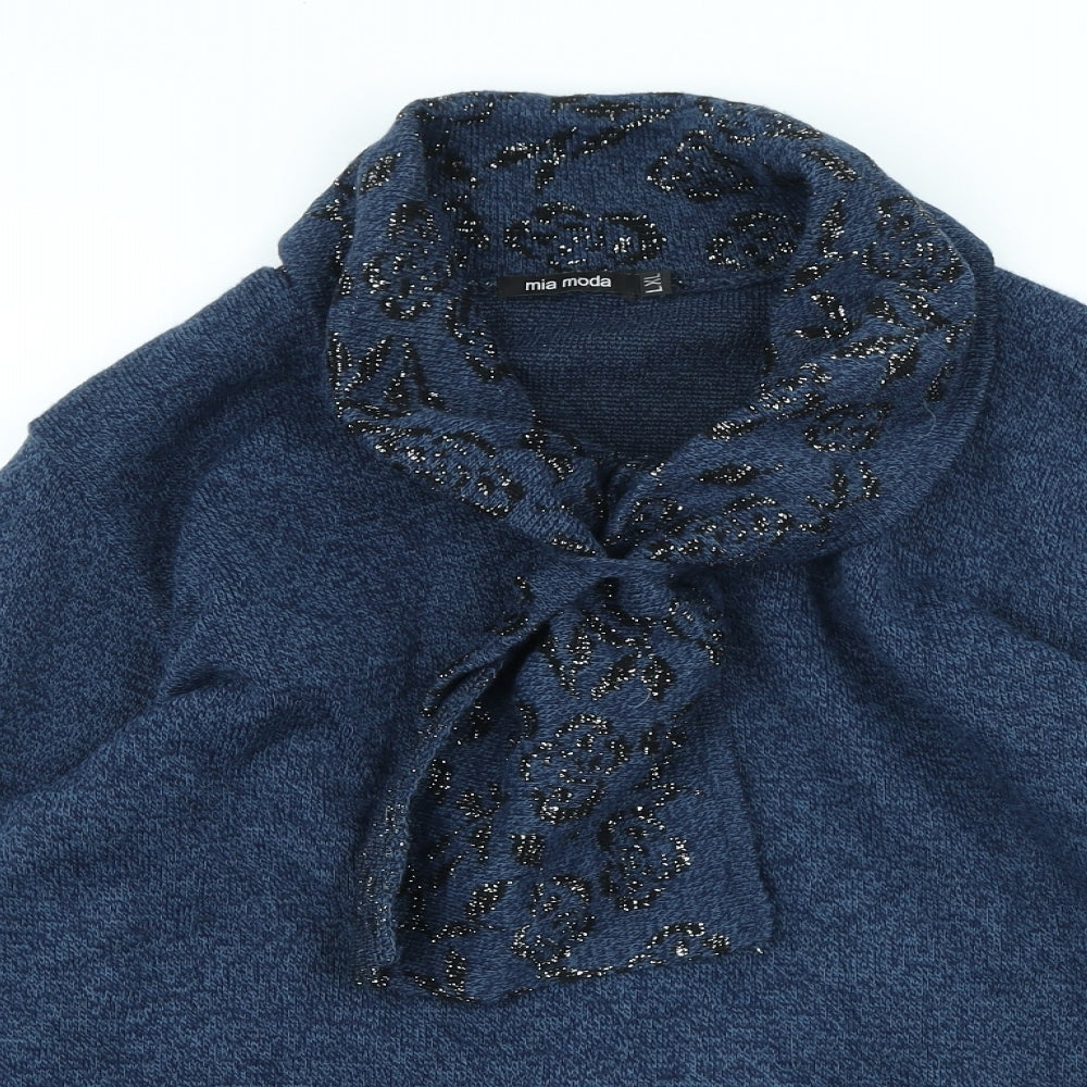 Womens UK Size XL Mia Moda Blue Pullover Jumper