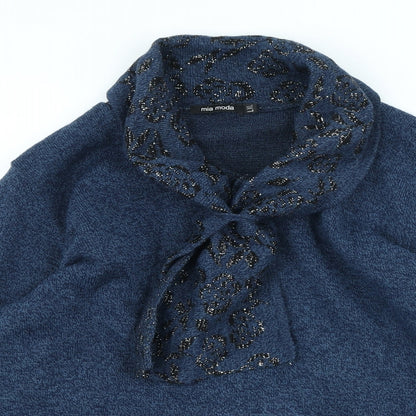 Womens UK Size XL Mia Moda Blue Pullover Jumper