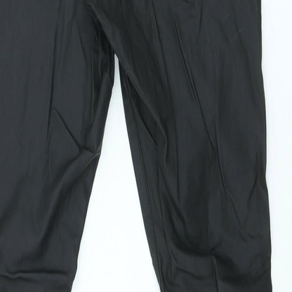 Topshop Womens Black Polyester Trousers Size XS L28 in Slim - Faux leather