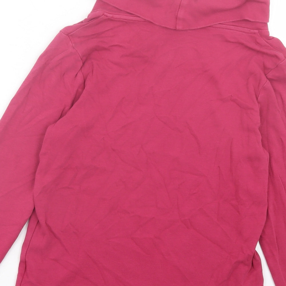 Cotton Traders Womens Purple Cotton Basic T-Shirt Size 12 Roll Neck