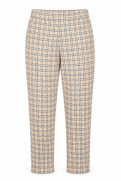 Preworn Womens Orange Houndstooth Polyester Trousers Size S L25 in Regular