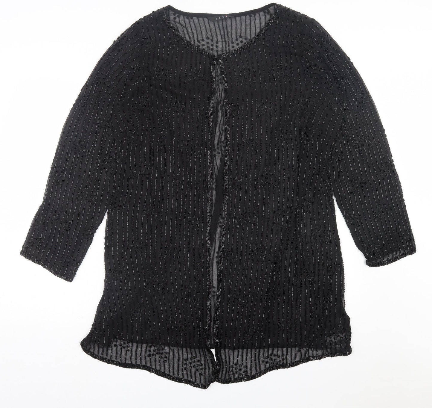 ELVI Womens Black Jacket Size 12 Hook & Eye