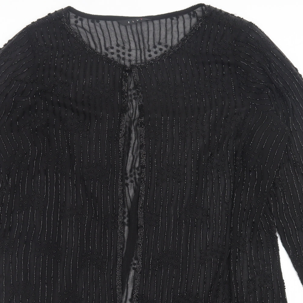ELVI Womens Black Jacket Size 12 Hook & Eye