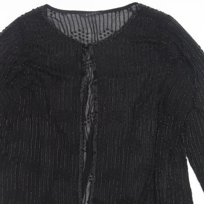 ELVI Womens Black Jacket Size 12 Hook & Eye