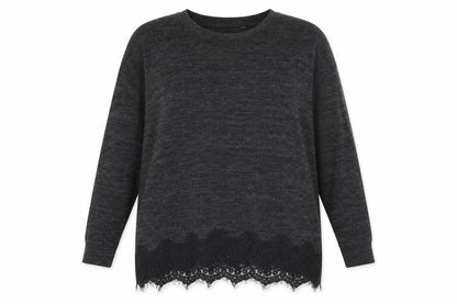 F&F Womens Grey Crew Neck Polyester Pullover Jumper Size 14