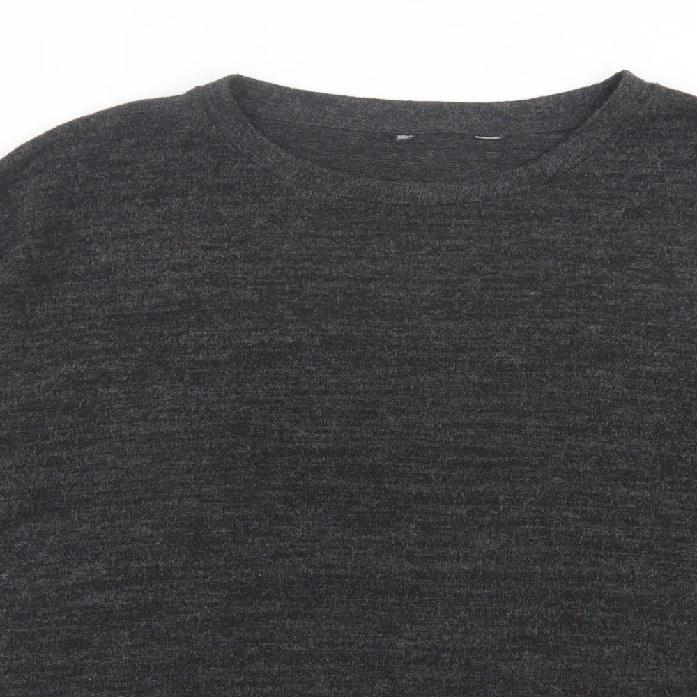 F&F Womens Grey Crew Neck Polyester Pullover Jumper Size 14