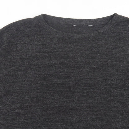 F&F Womens Grey Crew Neck Polyester Pullover Jumper Size 14