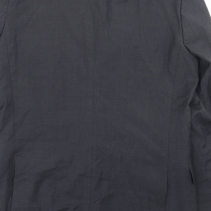 Santinelli Mens Grey Polyester Jacket Suit Jacket Size 34