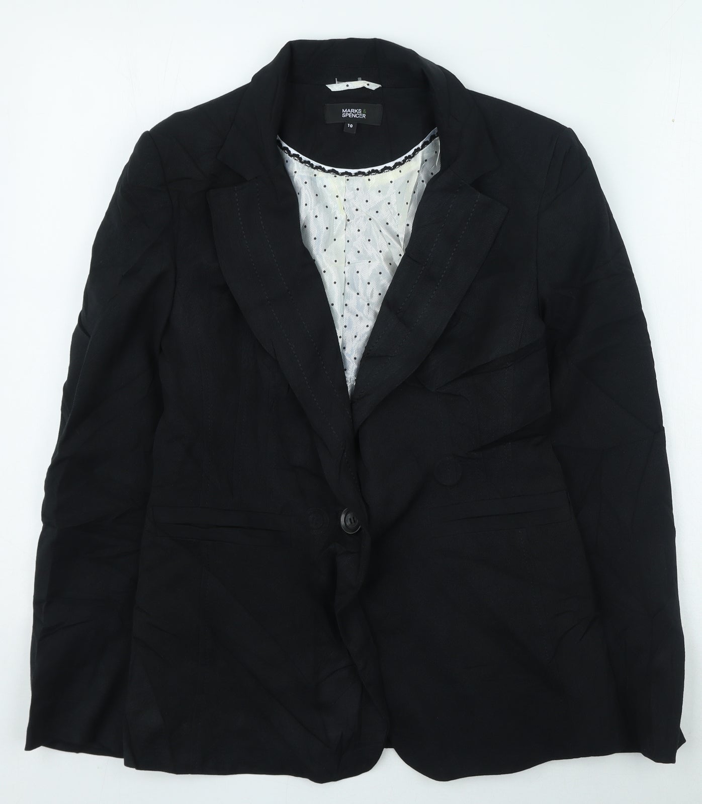 Womens UK Size 10 Marks and Spencer Black Jacket