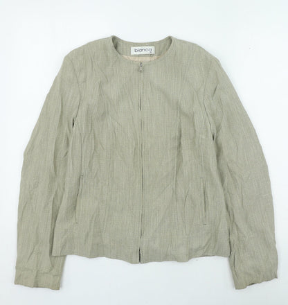 Bianca Womens Beige Jacket Size 12