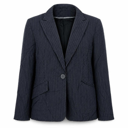 Marks & Spencer Womens Grey Striped Jacket Size 14