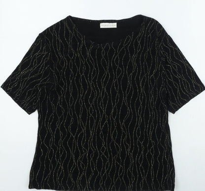 Womens UK Size 12 your 6th sense Black Basic Blouse