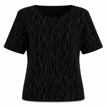 Womens UK Size 12 your 6th sense Black Basic Blouse