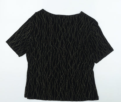 Womens UK Size 12 your 6th sense Black Basic Blouse