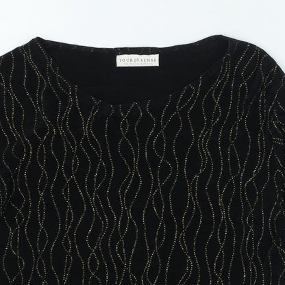 Womens UK Size 12 your 6th sense Black Basic Blouse