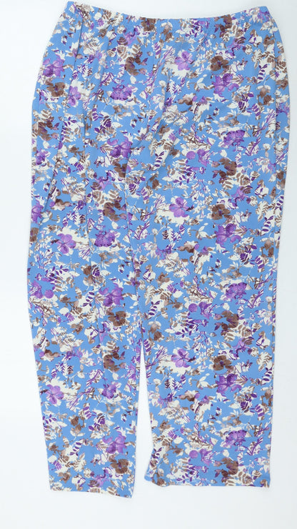 Anthony Studio Womens Multicoloured Floral Polyester Jegging Trousers Size XL L27 in Regular