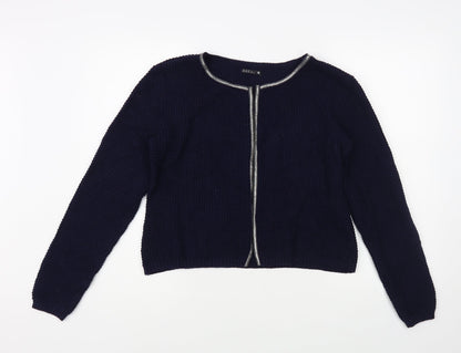 Breal Womens Blue Round Neck Acrylic Cardigan Jumper Size M